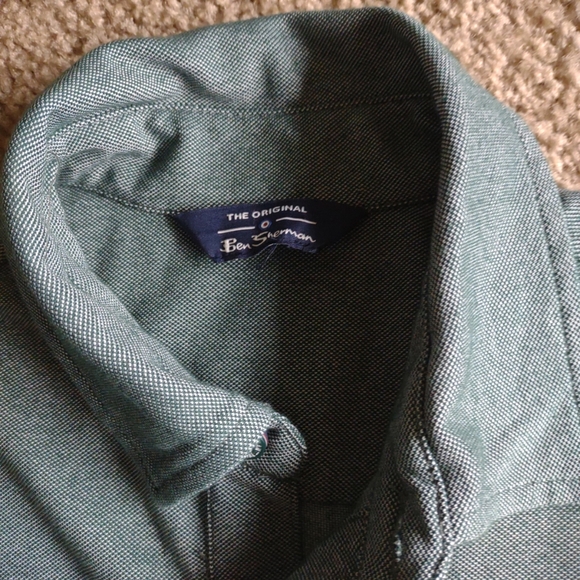Ben Sherman Green Button up Long Sleeve Shirt Medium NWOT - Picture 4 of 7